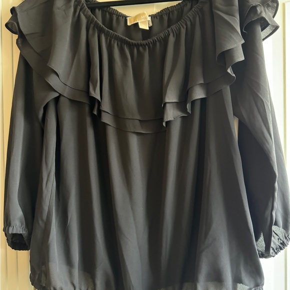 Michael Kors Chiffon Ruffle Off Shoulder Top - Picture 2 of 3